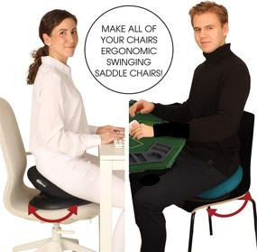 img 3 attached to 🪑 Turquoise Portable Saddle Chair - Convert Any Chair into an Ergonomic Saddle Stool - Ideal for Office Ergonomics - Great Gift for Equestrians, Colleagues, and Friends - Humantool Ergonomic Stool