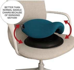 img 2 attached to 🪑 Turquoise Portable Saddle Chair - Convert Any Chair into an Ergonomic Saddle Stool - Ideal for Office Ergonomics - Great Gift for Equestrians, Colleagues, and Friends - Humantool Ergonomic Stool