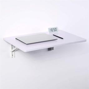 img 4 attached to 🖥️ Zytty Folding Wall Desk: Space-Saving Fold Down Desk for Small Areas, Floating Wall-Mounted Desk, White, 23.6x15.8 inch