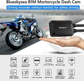 img 3 attached to Blueskysea B1M Motorcycle Dash Camera - No Screen, Safe Driving, 135°Wide Angle, IP67 Waterproof, 1080P, GPS Option, 128GB Support, G-Sensor, Loop Recording, WiFi