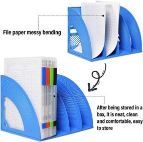 img 3 attached to Clear Desk File Holder - Lemical Portable A4 Magazine File Box with 🗂️ Buckle Closure for Document Organization - Transparent Plastic File Container for School and Office Supplies