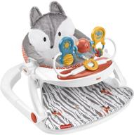 fisher-price premium sit-me-up floor seat: peek-a-boo fox infant chair with toy tray logo