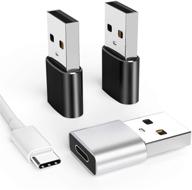 🔌 3pack usb to usb c adapter: type-c female thunderbolt 2/3 connector for apple iphone 12/11, ipad, samsung galaxy, google pixel, and more logo