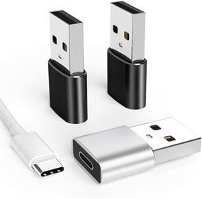 img 4 attached to 🔌 3Pack USB to USB C Adapter: Type-C Female Thunderbolt 2/3 Connector for Apple iPhone 12/11, iPad, Samsung Galaxy, Google Pixel, and More