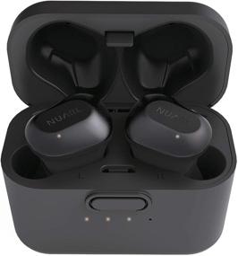 img 3 attached to Беспроводные стереонаушники NUARL True Wireless Earbuds Bluetooth 🎧 5 HDSS IPX4 с микрофоном и до 10 часов воспроизведения - черно-металлические.