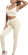 🔥 2 piece ribbed seamless yoga outfits set for women - high waist leggings and sports bra gym set by matird logo