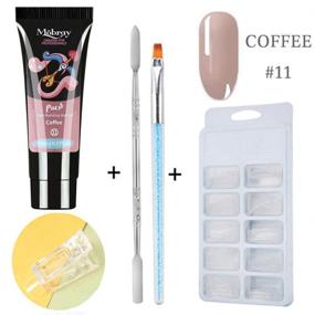 img 3 attached to 🌟 Poly Gel Nail Kit: 15ML Building Gel, 100pcs Nail Tips & More – Perfect Manicure Set for Beginners or Technicians in Coffee Shade