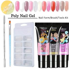 img 2 attached to 🌟 Poly Gel Nail Kit: 15ML Building Gel, 100pcs Nail Tips & More – Perfect Manicure Set for Beginners or Technicians in Coffee Shade