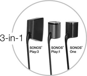 img 1 attached to 🔊 Enhance Surround Sound with GT STUDIO Sonos Speaker Stands: Premium Design, Heavy Base, Complete Cord Concealment - Perfect for SONOS One, One SL, Play:1, Play:3 (Single, Black)