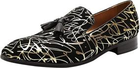 img 3 attached to 👞 ELANROMAN Handmade Men's Hip Hop Houndstooth Loafers: Stylish Slip-On Shoes