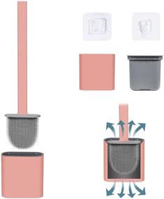 img 3 attached to 🚽 LUXACO Silicone Toilet Brush: Deep-Cleaning Non-Slip Brush for Easy Toilet Corner Cleaning – Pink