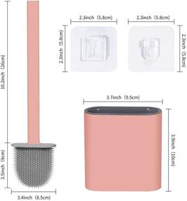 img 2 attached to 🚽 LUXACO Silicone Toilet Brush: Deep-Cleaning Non-Slip Brush for Easy Toilet Corner Cleaning – Pink