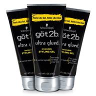 got2b ultra glued invincible styling hair gel - 6 ounce (pack of 3): long-lasting hold and unbreakable style logo