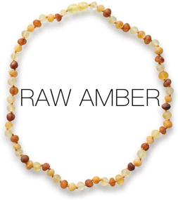 img 4 attached to Meraki Baltic Amber Necklace and Bracelet Set - Raw Unpolished Baroque Baltic Amber Jewelry, Certified Genuine Baltic Amber, Cognac/Honey/Lemon Color (12.5 Inches Necklace + 5.5 Inches Bracelet)