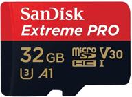 top performance 32gb micro sdhc sandisk extreme pro 4k memory card for dji mavic 2, pro, zoom, spark, phantom 4 video drone - bundle with everything but stromboli 3.0 card reader logo