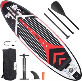 img 4 attached to 🏄 Homde Inflatable Paddle Board Stand Up 6 Inches Thick SUP with Premium Accessories: Ultimate Paddling Adventure Set with Carry Bag, Stability Fin, Surf Control, Non-Slip Deck - Adjustable Paddle and Hand Pump Included!