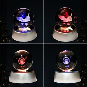 img 3 attached to 🔮 Boys' 3D Night Light with Crystal Ball Design - LED Night Lights for Christmas and Birthday Gifts - Kids' LED Base Lamp with 3D Illusion Toy - Nightlight for Kids, Children, and Holiday Gifts (1Pcs)