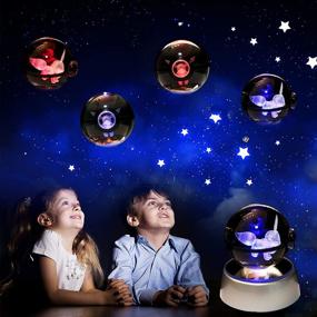 img 1 attached to 🔮 Boys' 3D Night Light with Crystal Ball Design - LED Night Lights for Christmas and Birthday Gifts - Kids' LED Base Lamp with 3D Illusion Toy - Nightlight for Kids, Children, and Holiday Gifts (1Pcs)