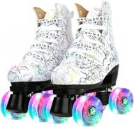 high-top cowhide roller skates for women and men - classic double-row 👟 design, ideal for men, girls, and unisex - four-wheel roller skates, perfect for christmas logo