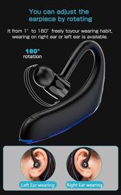 img 1 attached to 🎧 Стратегический Bluetooth гарнитура V5.0: Беспроводной наушник с 25 часами разговорного времени, громкой связью и шумоподавлением - совместим с iPhone и Android (синий)