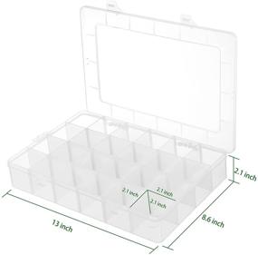 img 1 attached to 📦 BUG HULL 24 Grids Clear Plastic Organizer Box: Versatile Craft Storage Container for DIY Crafts, Jewelry, Fishing Tackles, and More