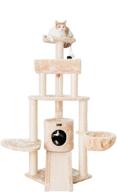 🐱 high-quality beige armarkat cat tower with spacious lounge, ramp, and thick fur - model a5806 logo
