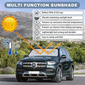 img 3 attached to 🌞 GZSH Windshield Sun Shade: Premium Car Front Window Sunshade Cover for Ultimate Sun Protection - A B C E S Class W M CL GL SL Accessories