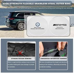 img 1 attached to 🌞 GZSH Windshield Sun Shade: Premium Car Front Window Sunshade Cover for Ultimate Sun Protection - A B C E S Class W M CL GL SL Accessories