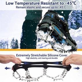 img 1 attached to OEEIA Crampons: Enhanced Anti-Slip Ice Cleats for Hiking, Climbing, and Walking with 24 Stainless Steel Spikes for Men, Women, and Kids