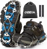 oeeia crampons: enhanced anti-slip ice cleats for hiking, climbing, and walking with 24 stainless steel spikes for men, women, and kids logo