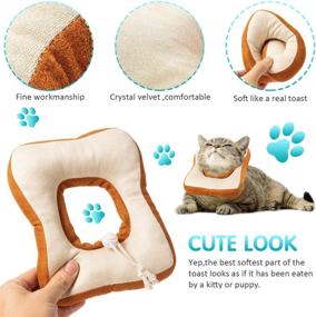 img 1 attached to 🐱 Frienda Adjustable Cat E-Collar: Cute Toast Neck Cone Collar with Soft Edge for Kittens and Cats - 2 Piece Set