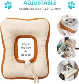 img 3 attached to 🐱 Frienda Adjustable Cat E-Collar: Cute Toast Neck Cone Collar with Soft Edge for Kittens and Cats - 2 Piece Set