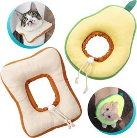 img 4 attached to 🐱 Frienda Adjustable Cat E-Collar: Cute Toast Neck Cone Collar with Soft Edge for Kittens and Cats - 2 Piece Set