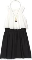 amy byer halter popover dress for girls - accentuated waistband with decorative trim logo