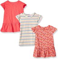 👗 spotted zebra 3 pack short sleeve stripes girls' clothing: stylish and versatile wardrobe staples logo