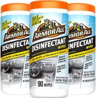 🧽 armor all disinfectant wipes - 30 count (pack of 3): powerful car cleaning & disinfection for interior & exterior surfaces logo