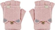 convertible mittens fingerless knitted cartoon girls' accessories logo
