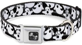 img 4 attached to 👻 Buckle-Down Ghosts Scattered Black/White Seatbelt Buckle Dog Collar