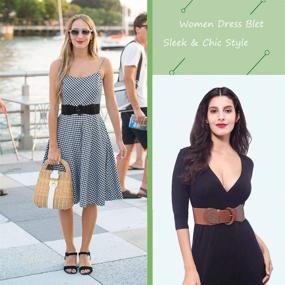 img 3 attached to 👗 Stylish VOCHIC 2pcs Stretch Wide Belt: Elastic & Thick Waist Belt for Women's Dresses