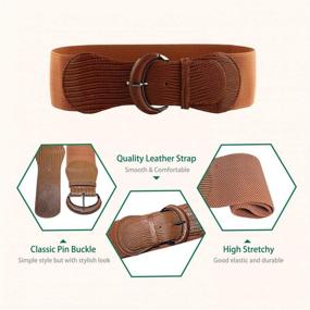 img 1 attached to 👗 Stylish VOCHIC 2pcs Stretch Wide Belt: Elastic & Thick Waist Belt for Women's Dresses