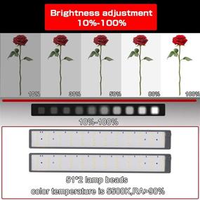img 3 attached to 📸 Портативная складная фотостудия Light Box 16"/40см с регулируемой яркостью, CR>95 и 102 светодиодными лампами - профессиональный комплект для съемки с палаткой и 2 цветными фонами.