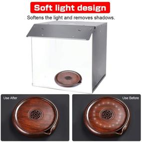 img 2 attached to 📸 Портативная складная фотостудия Light Box 16"/40см с регулируемой яркостью, CR>95 и 102 светодиодными лампами - профессиональный комплект для съемки с палаткой и 2 цветными фонами.
