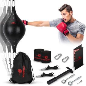 img 4 attached to 🥊 Premium Double-End Bag Boxing Set - Fully Adjustable Double Ended Punching Ball - PU Leather Punch Bag with Hand Wraps and Installation Accessories - Includes Carry Bag - Improve Boxing Skills and Precision