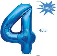 🎈 shop the trend: tellpet number 4 balloon, blue, 40 inch - perfect for celebrations! логотип