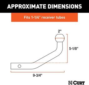 img 3 attached to 🚗 CURT 45562 Euro Trailer Hitch Mount, 2-Inch Ball, Fits 1-1/4-Inch Receiver, 3,500 lbs Capacity, 5-1/8-Inch Height