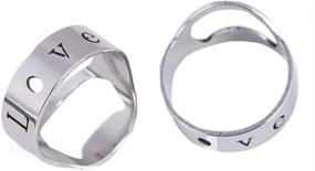 img 2 attached to 🍾 Yansanido Stainless Steel Finger Ring Bottle Opener - 15pcs Pack: LOVE, I DO, PARTY, CHEERS, and Heart Shaped (5 Styles, 3pcs Each)