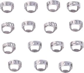 img 3 attached to 🍾 Yansanido Stainless Steel Finger Ring Bottle Opener - 15pcs Pack: LOVE, I DO, PARTY, CHEERS, and Heart Shaped (5 Styles, 3pcs Each)