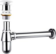 🚰 gimify bathroom sink bottle trap & pop up drain waste trap drain kit, chrome - ideal for wall hung sinks without overflow - 1-1/4'' size logo