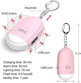 img 1 attached to 🔑 Анзид Персональная Сигнализация безопасности на ключе со встроенным светодиодным фонариком - Сигнал тревоги для женщин для повышения безопасности и спокойствия (розовый)