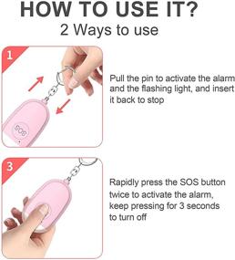img 2 attached to 🔑 Анзид Персональная Сигнализация безопасности на ключе со встроенным светодиодным фонариком - Сигнал тревоги для женщин для повышения безопасности и спокойствия (розовый)